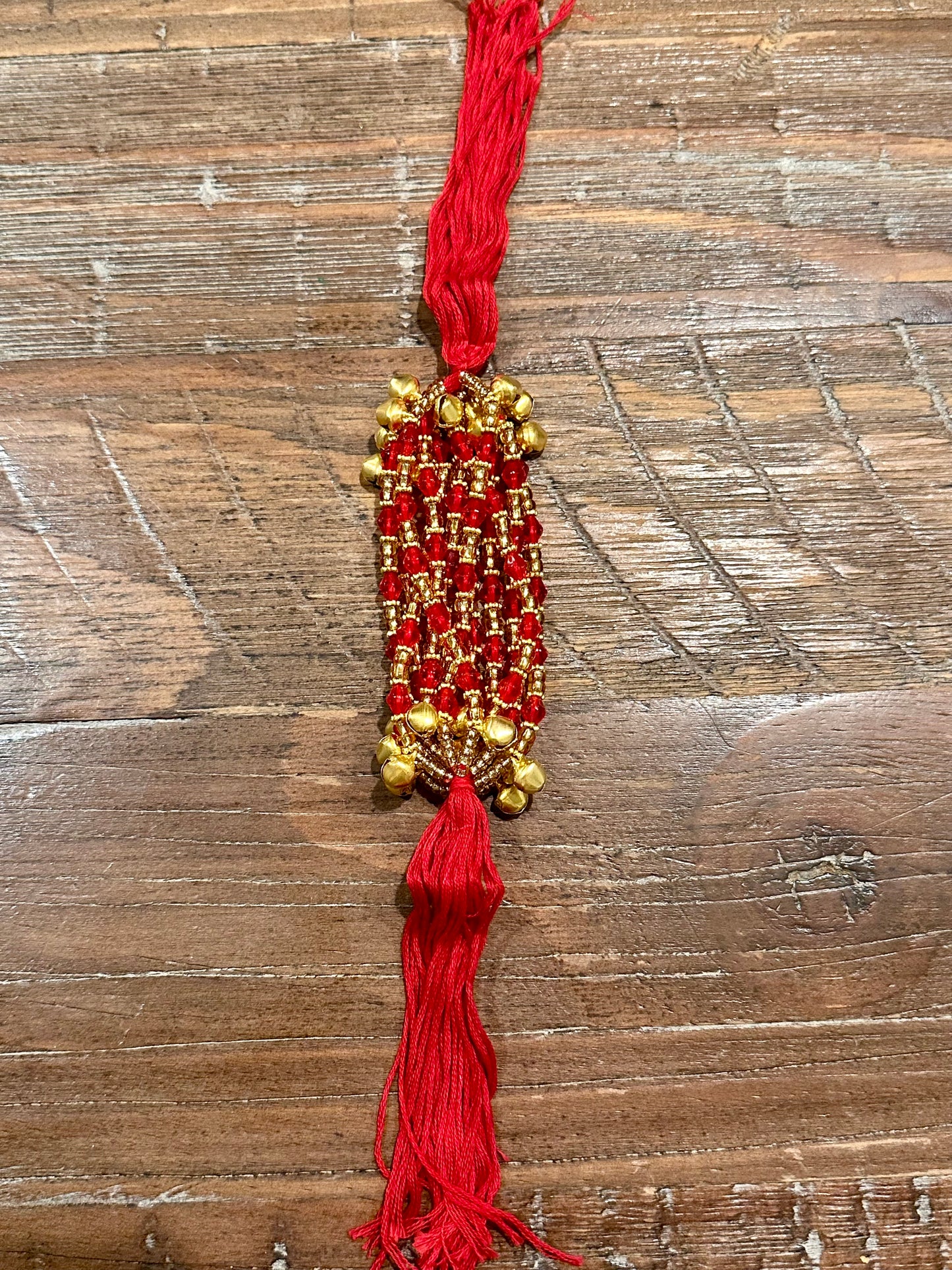 Ganne Ghungroo and Red Beads Pack of 12