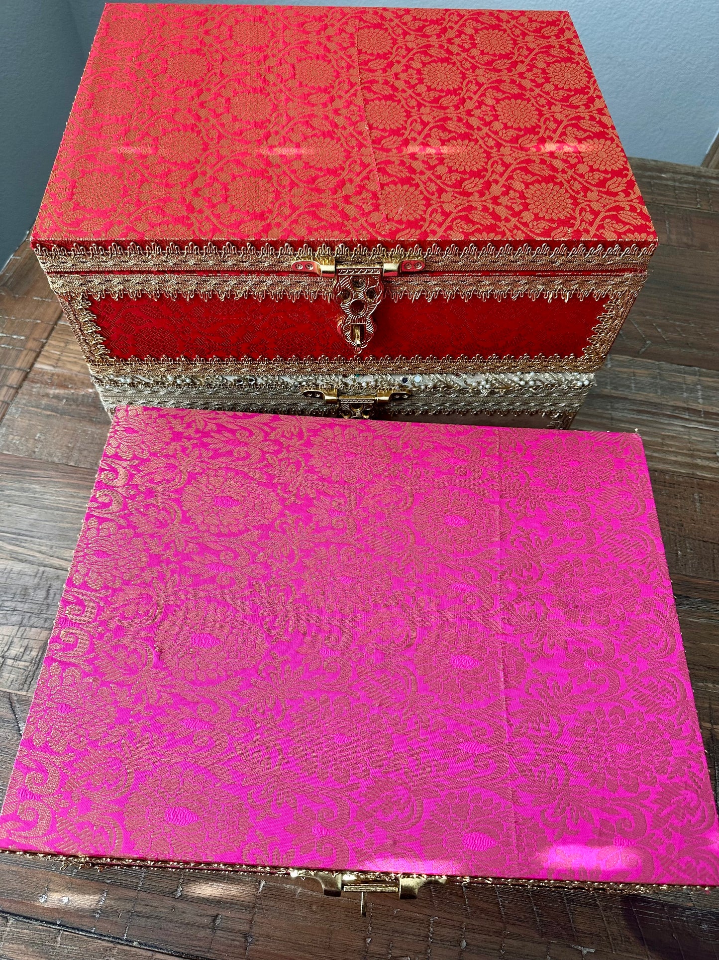 Brocade Jewelry Trousseau Trunk