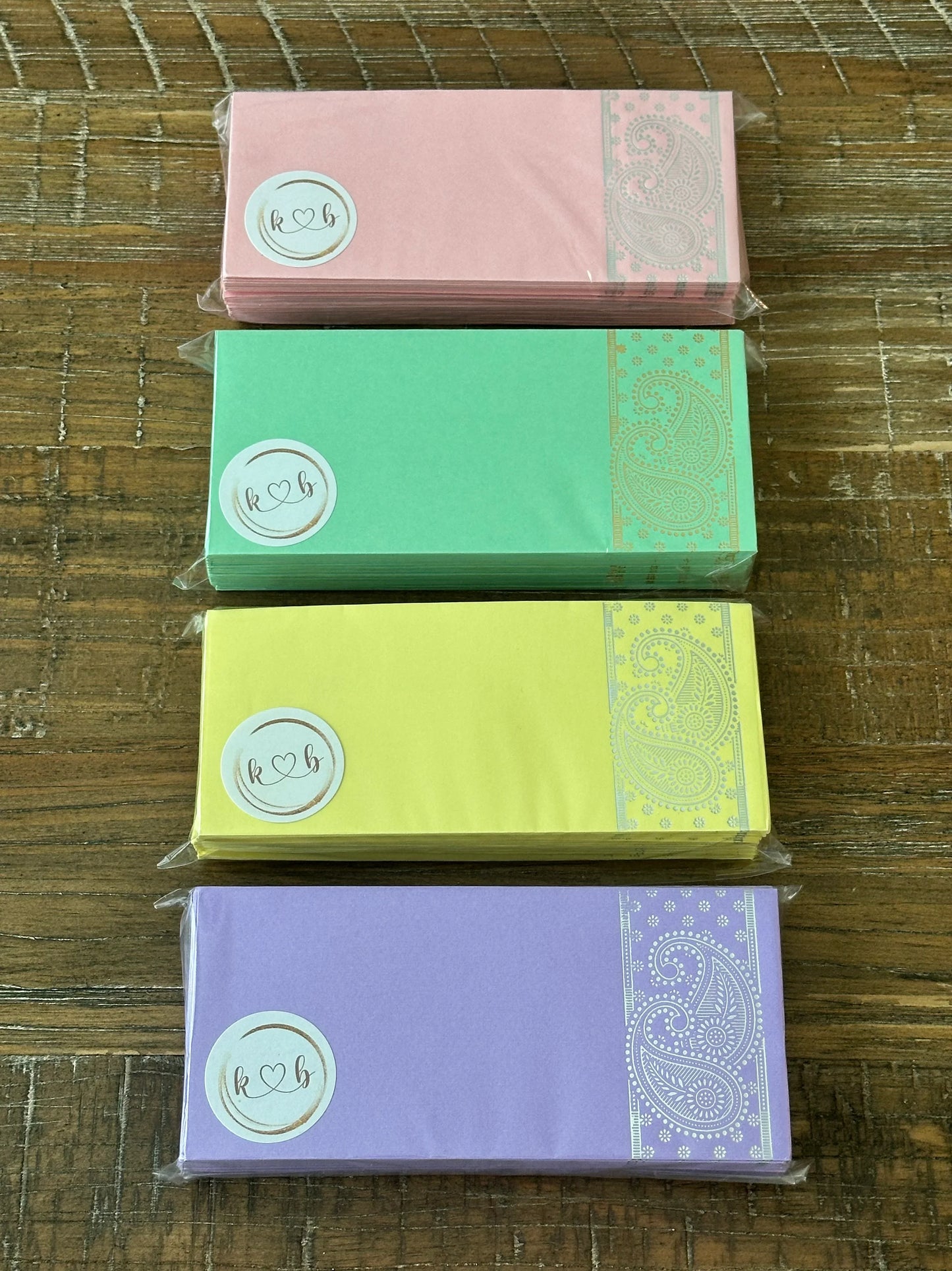 Silver Paisley Envelopes- 25 pack