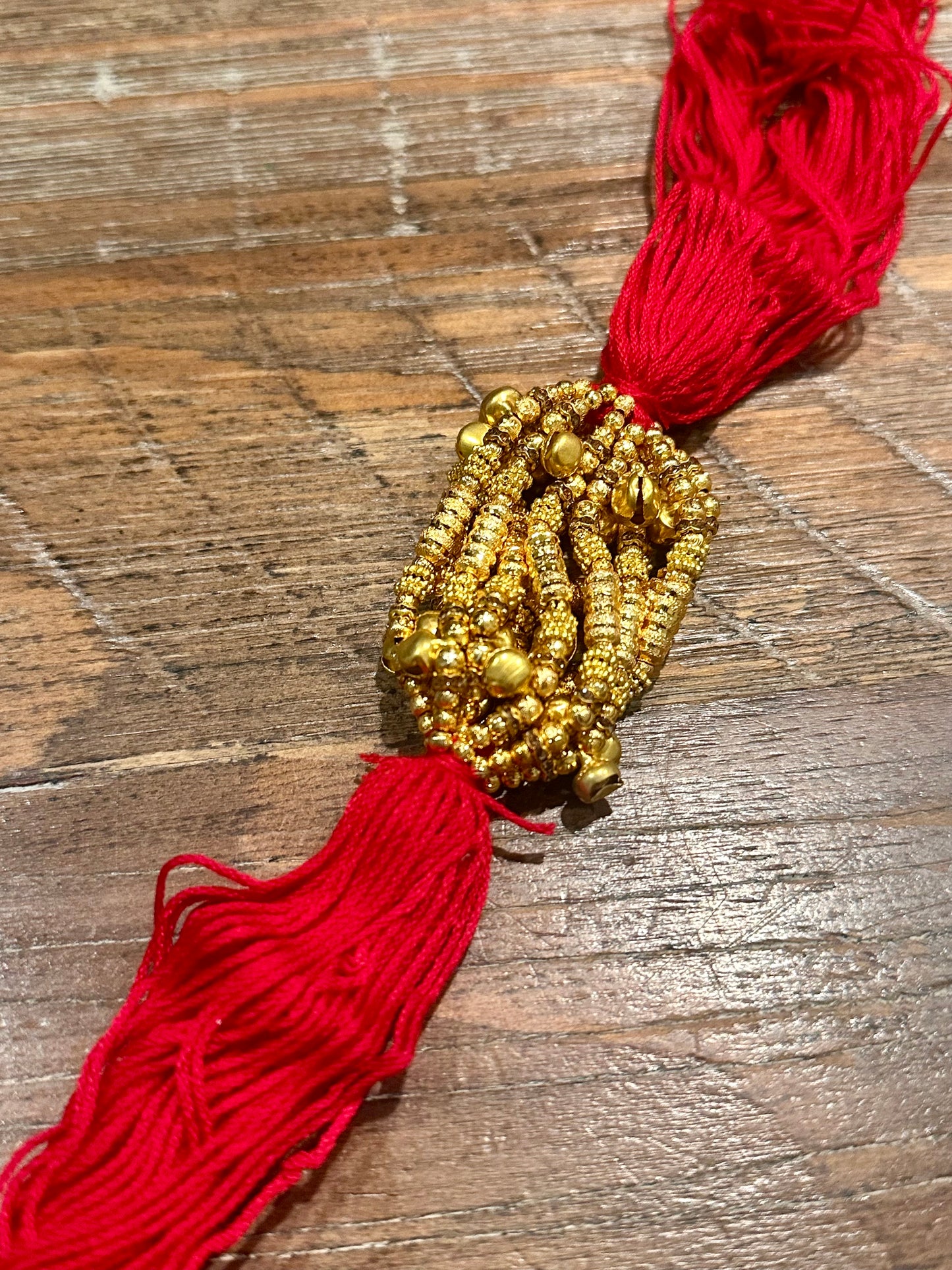 Ganne Ghungroo & Gold Beads Pack of 12