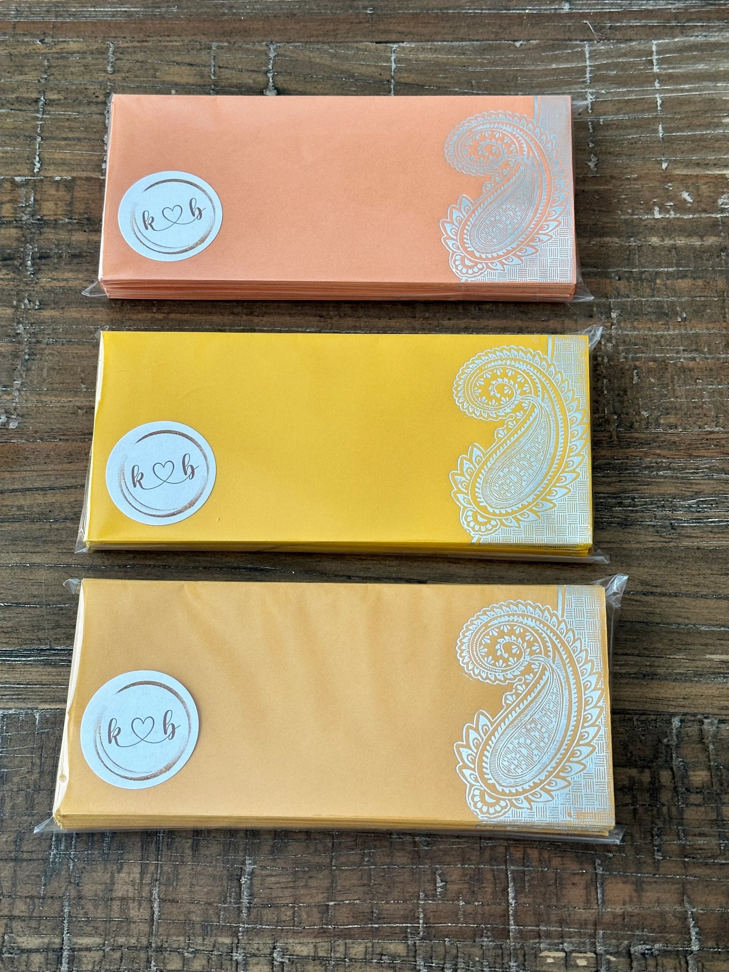 Silver Paisley Envelopes- 25 pack