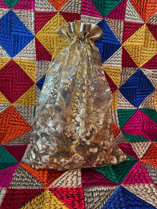 Organza Print Potli Bag - 10 pack - Kaur Bridal