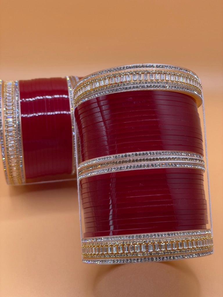 Baguette American Diamond Choora - Kaur Bridal