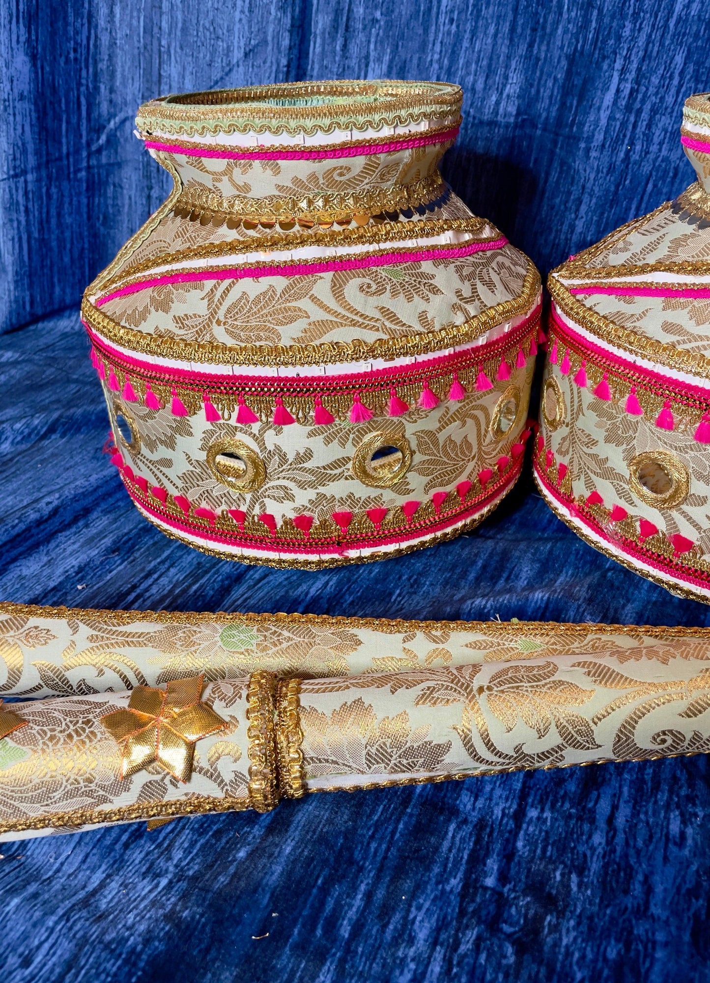 Pista Green & Pink Jaggo Set - Kaur Bridal