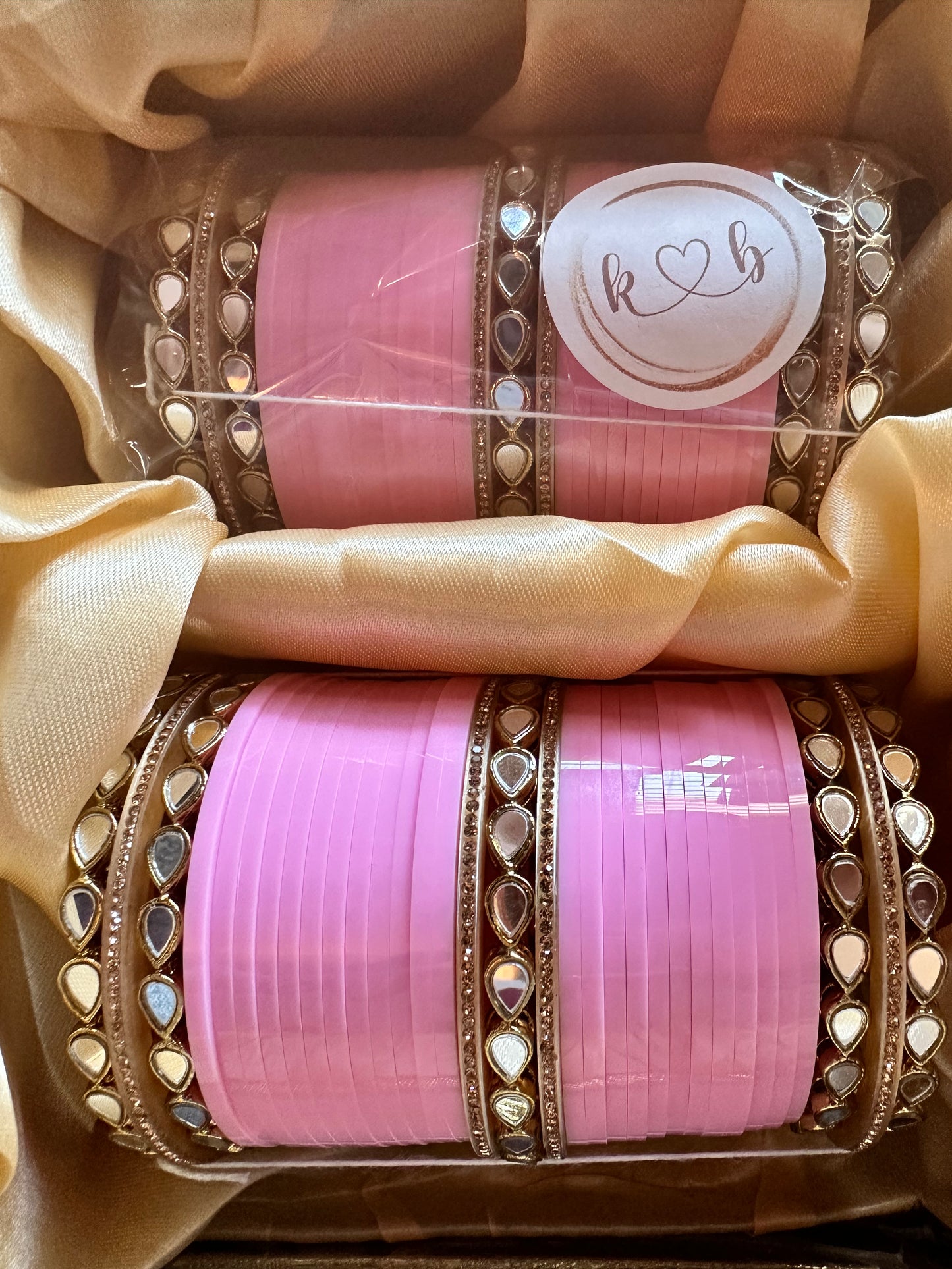 Pear Drop Mirror Work Choora - Kaur Bridal