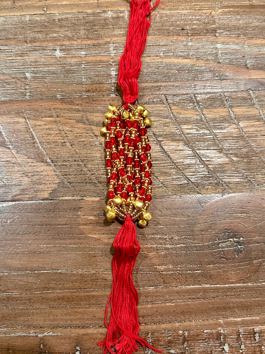 Ganne Ghungroo and Red Beads Pack of 12