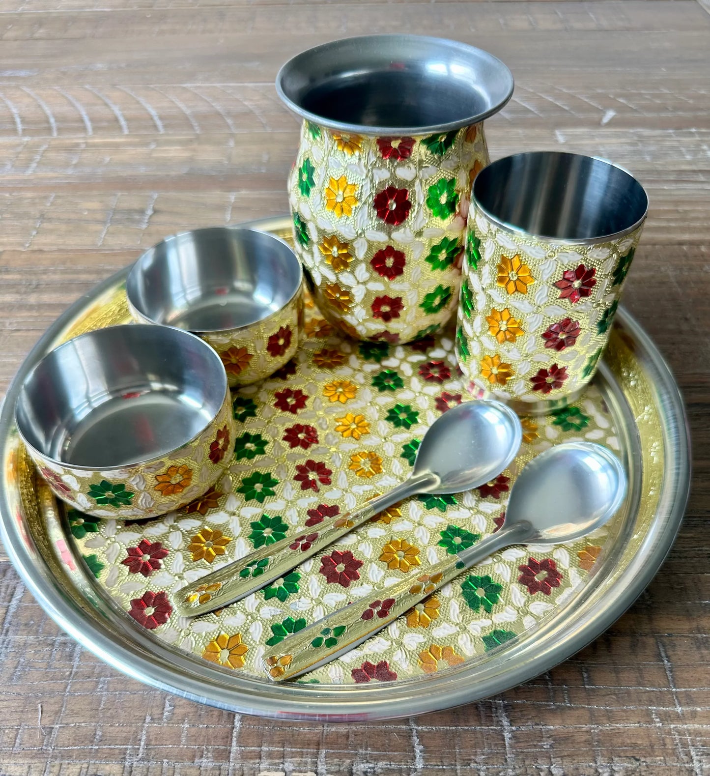 Meenakari Thaal Set