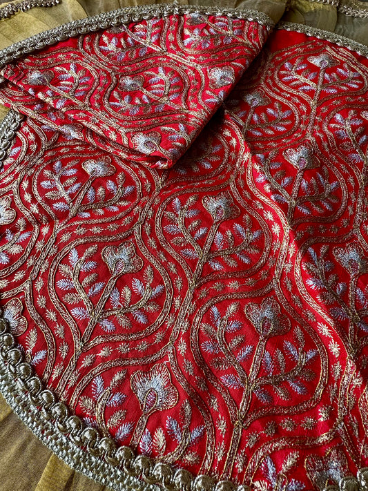 Mehar Red Thread Work Shagun Lap Potli Set | Wedding