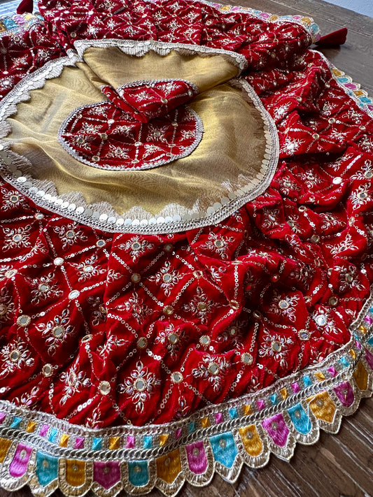 Chandni Maroon Sheesha Work Shagun Lap Potli Set