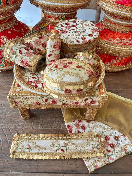 White Floral Embroidered Maiyan Set