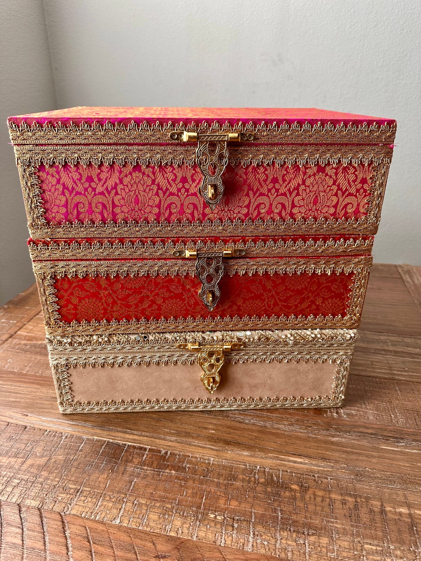 Brocade Jewelry Trousseau Trunk