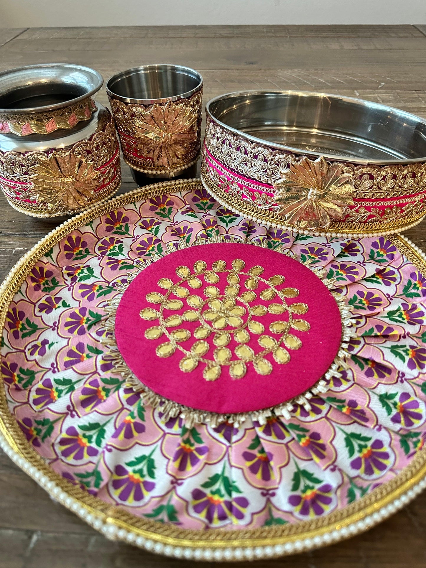 Floral Print Karva Chauth Set - Kaur Bridal