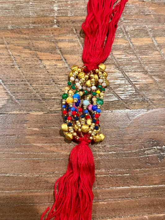 Ganne Ghungroo and Multicolor Beads Pack of 12
