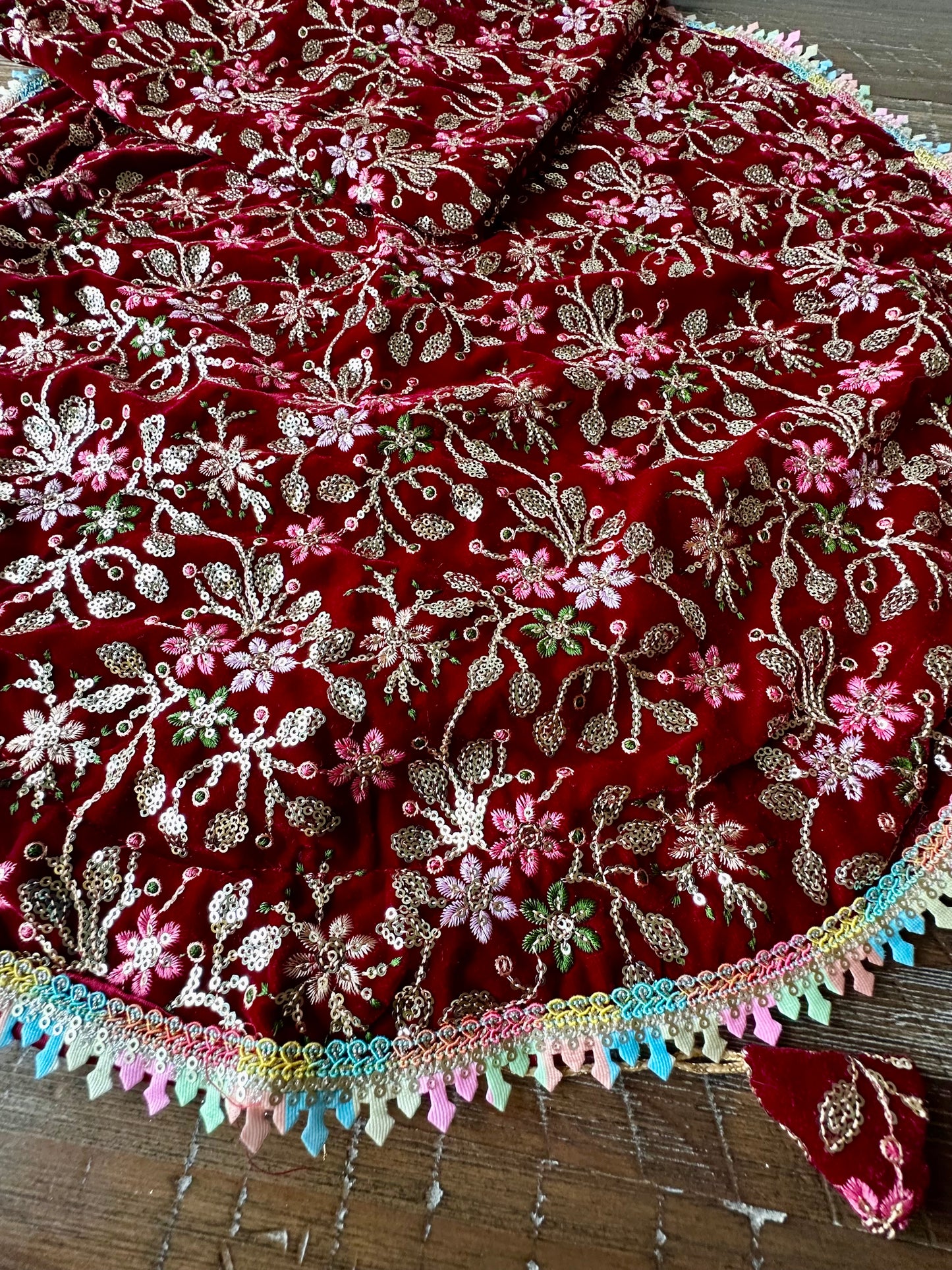 Noor Red Sequins Shagun Lap Potli Set | Wedding