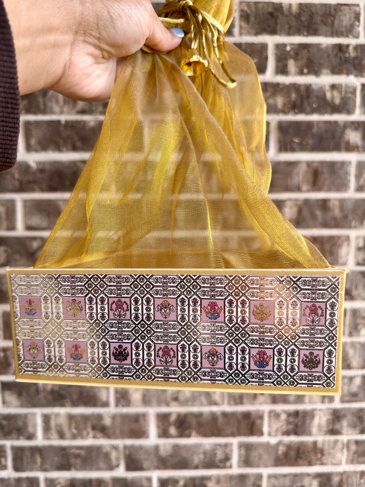 Printed Potli Gift Box | South Asian Wedding & Shagun Gifting