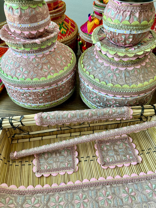 Pastel Pink  Phulkari Jaggo Set
