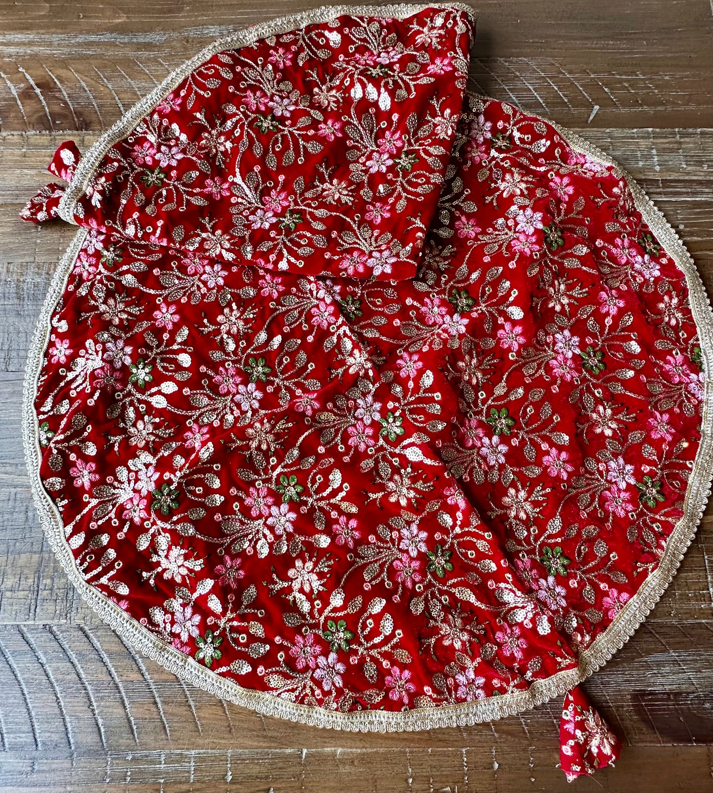 Jasmine Red Sequins Shagun Lap Potli Set | Wedding