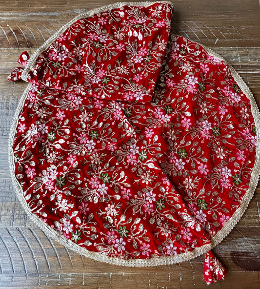 Jasmine Red Sequins Shagun Lap Potli Set | Wedding