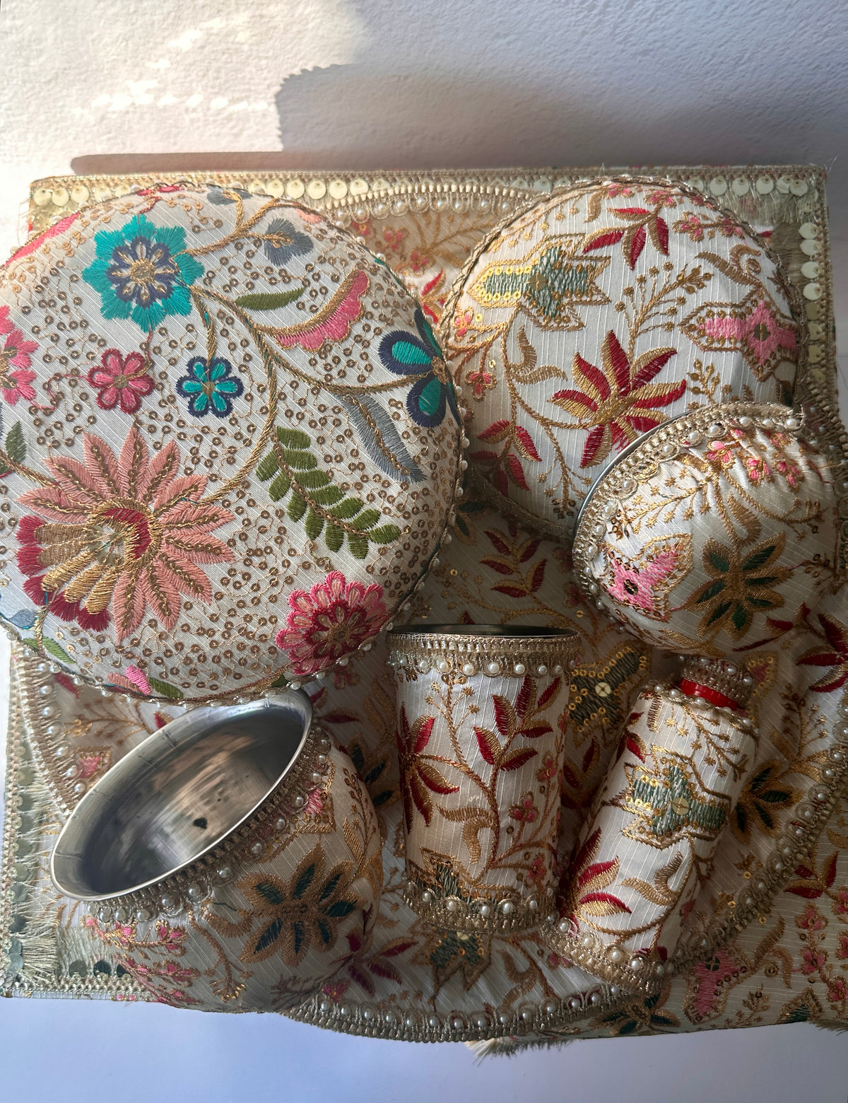 Multicolor Work Maiyaan Set | Haldi & Maiyan Ceremony Essentials