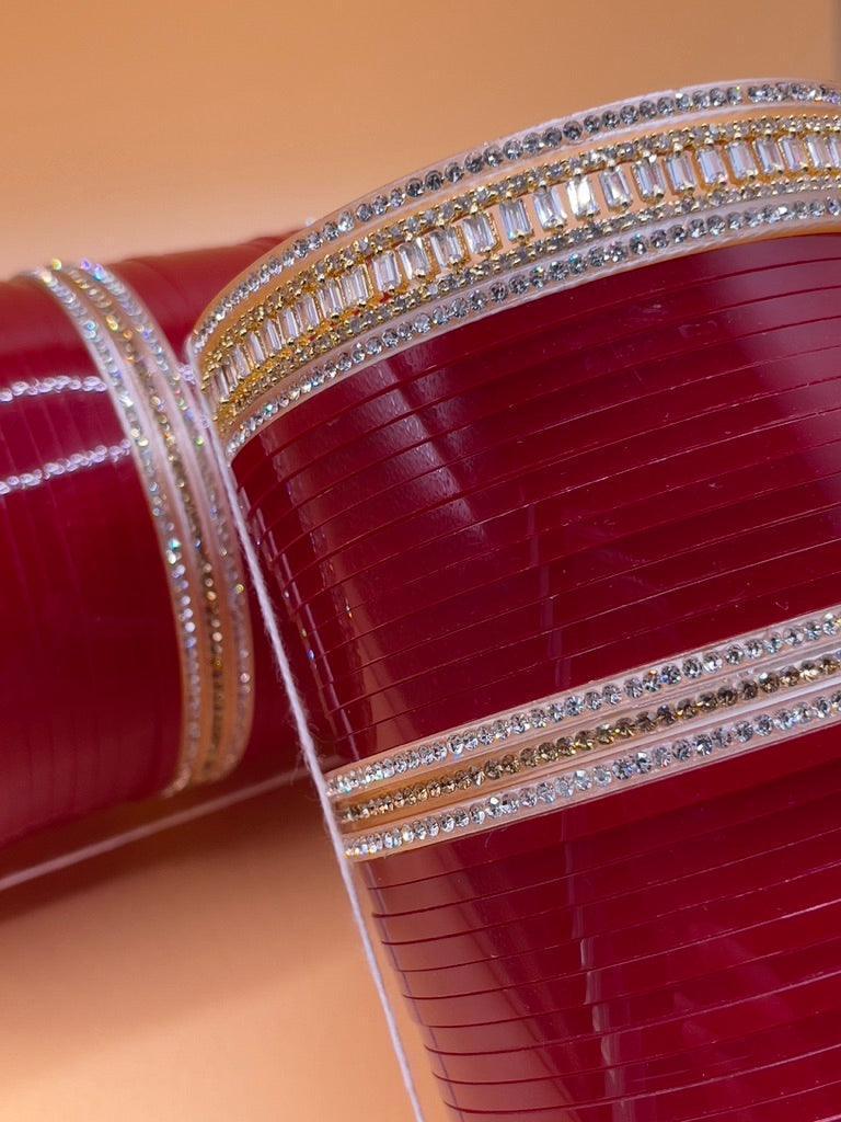 Baguette American Diamond Choora - Kaur Bridal