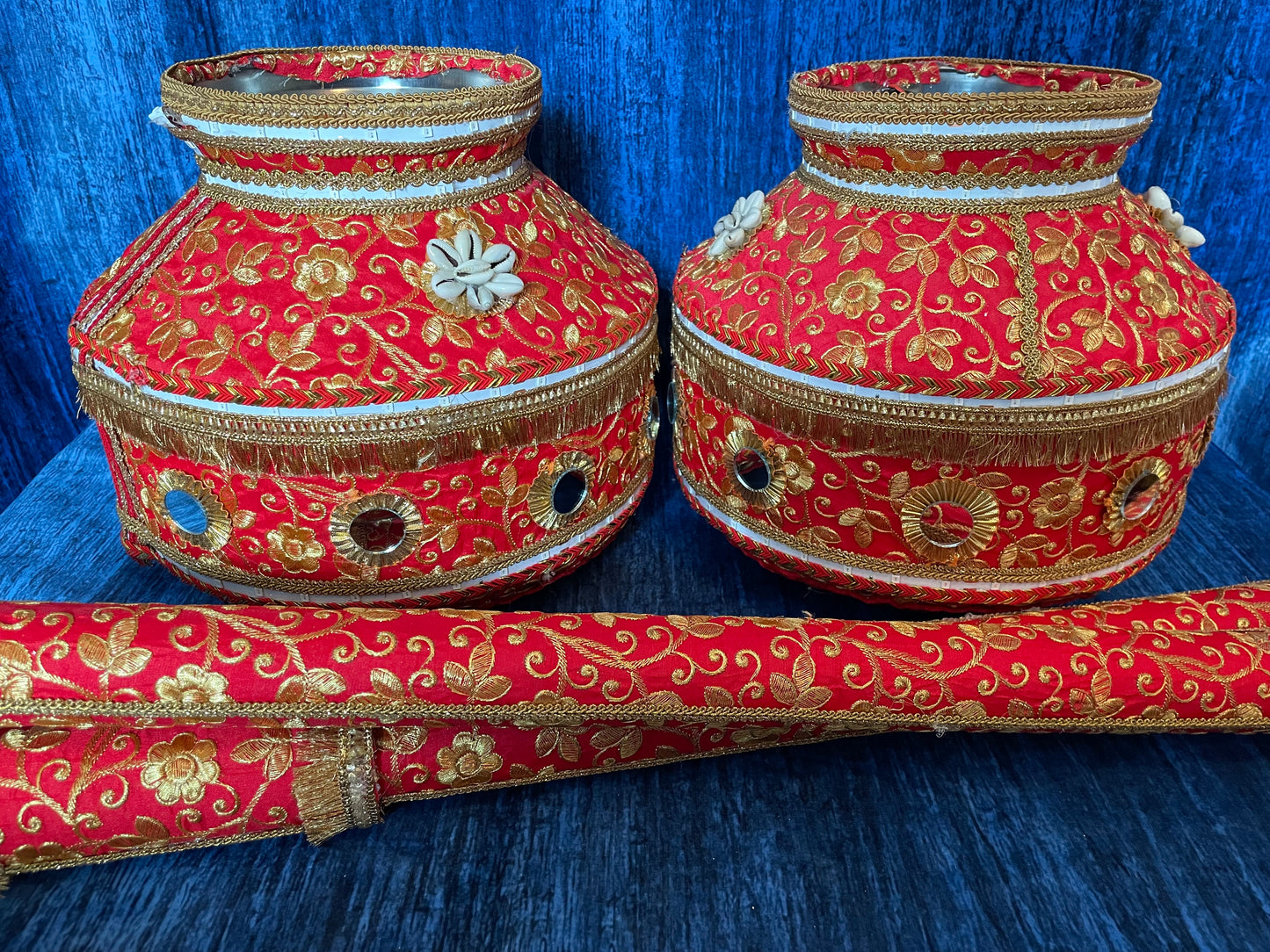 Red and Gold Embroidery Jaggo Set
